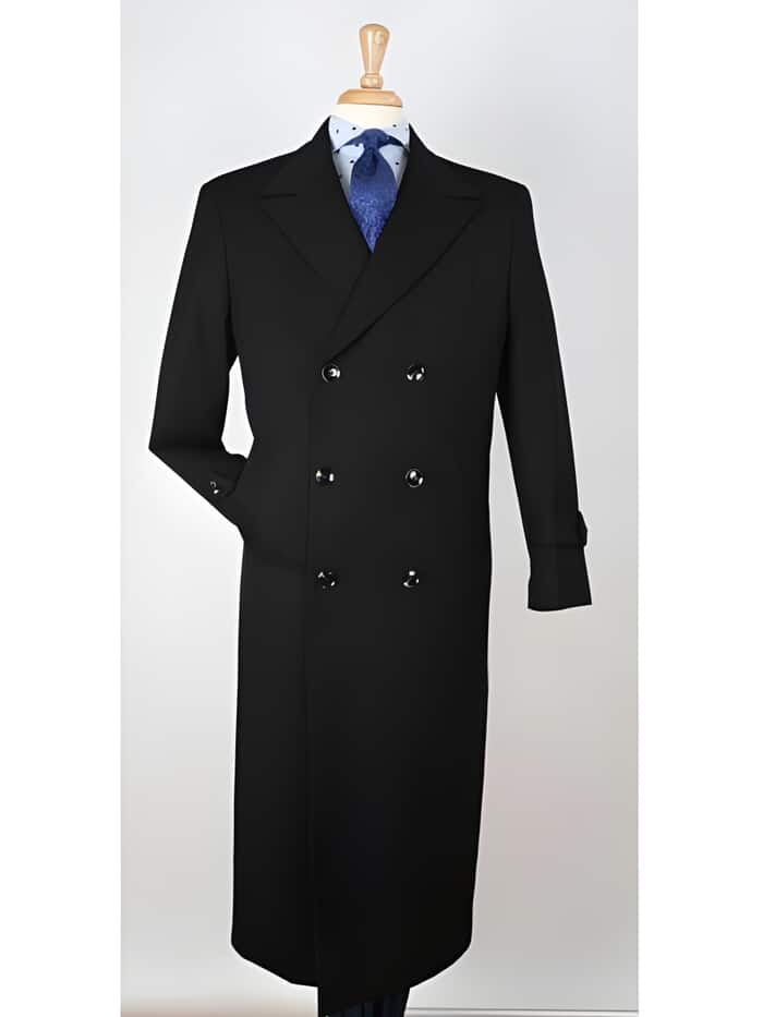 Double Breasted Wool Gabardine Overcoat