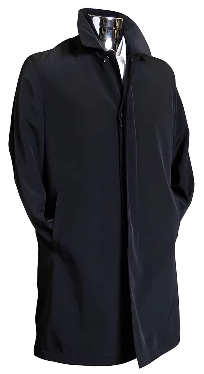 Black 3/4 Raincoat Dress & Trench Coat Big & Tall
