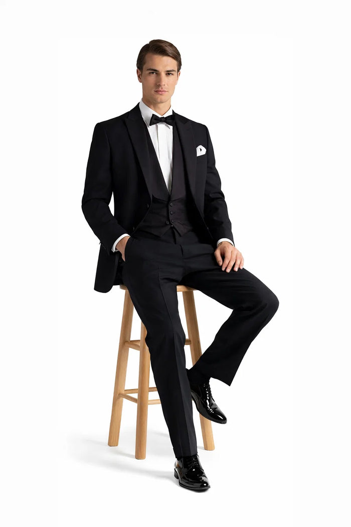 Black Tuxedo With Peaked Lapels