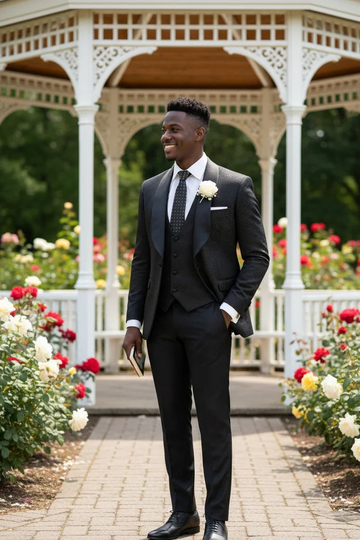 Black Vinci 1-Button Shawl Tuxedos
