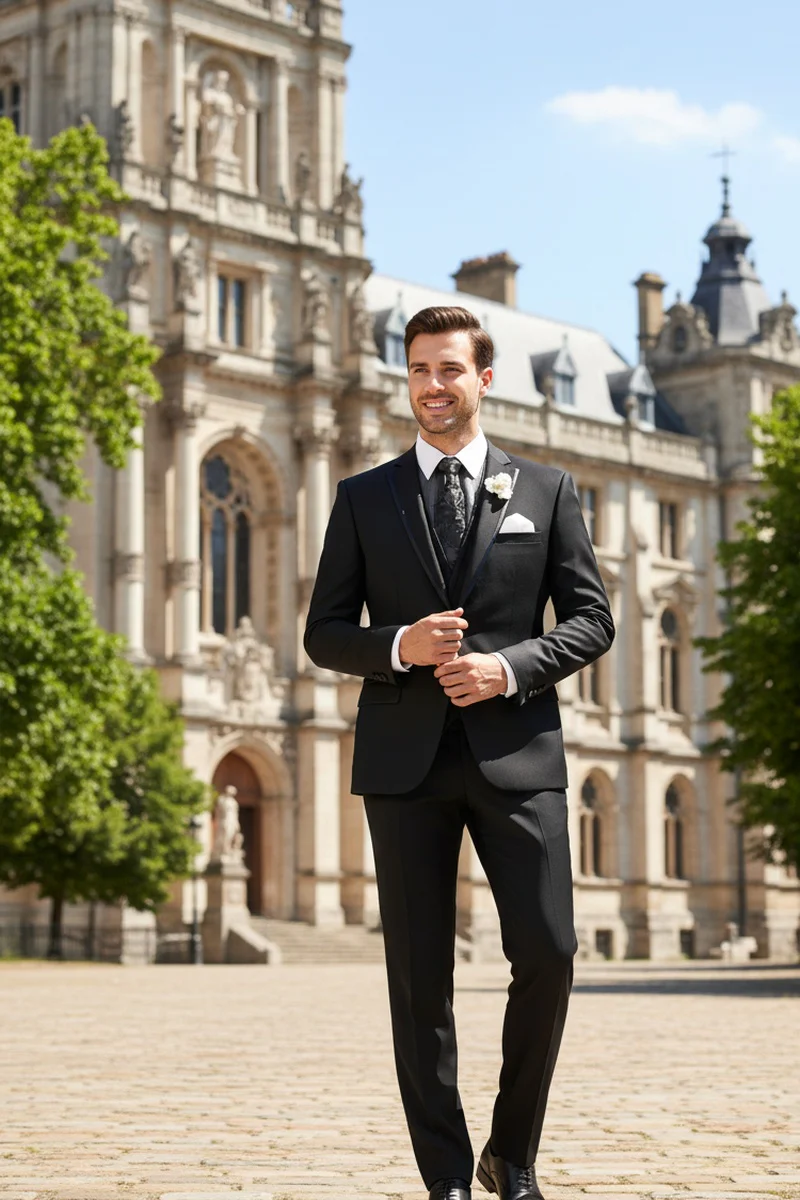 Black Vinci 2-Button Notch Tuxedo