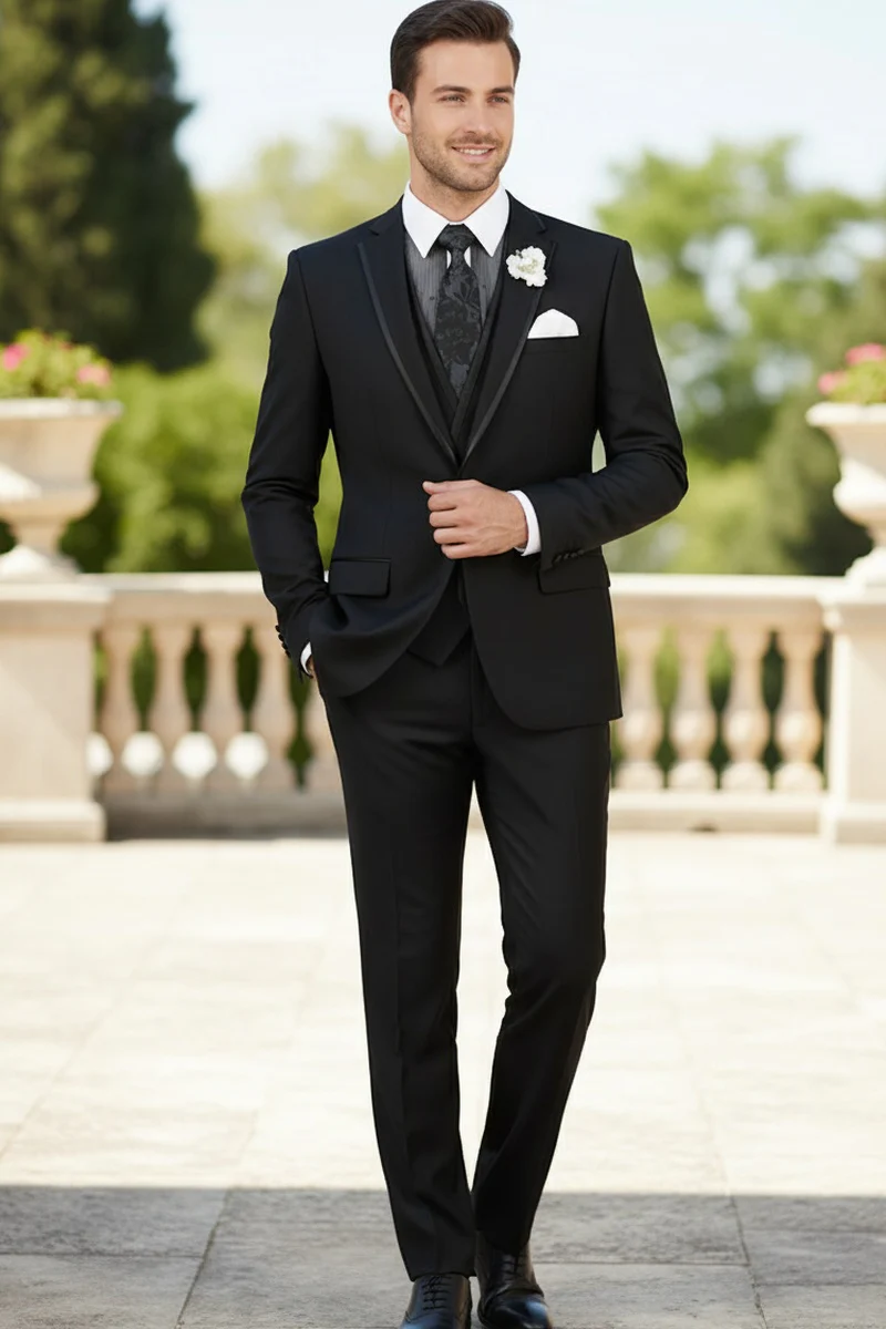 Black Vinci 2-Button Notch Tuxedo