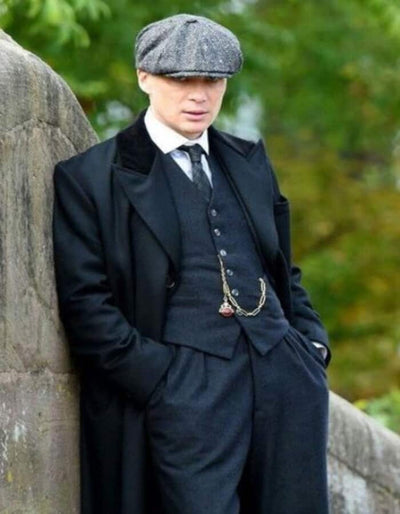 1920s English Style Vested Overcoat & Hat Set