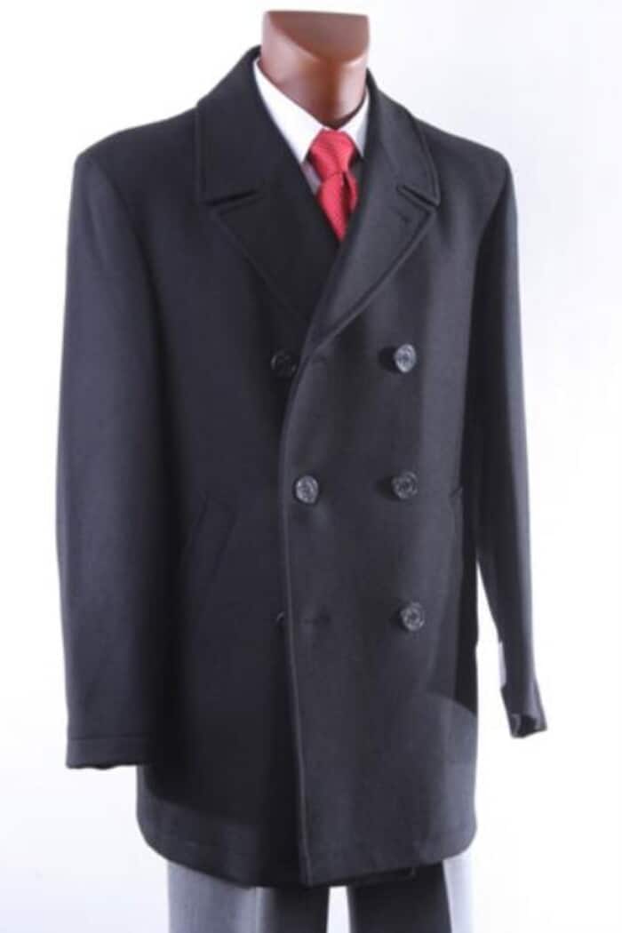 Men's Double Breasted Designer Wool Peacoat