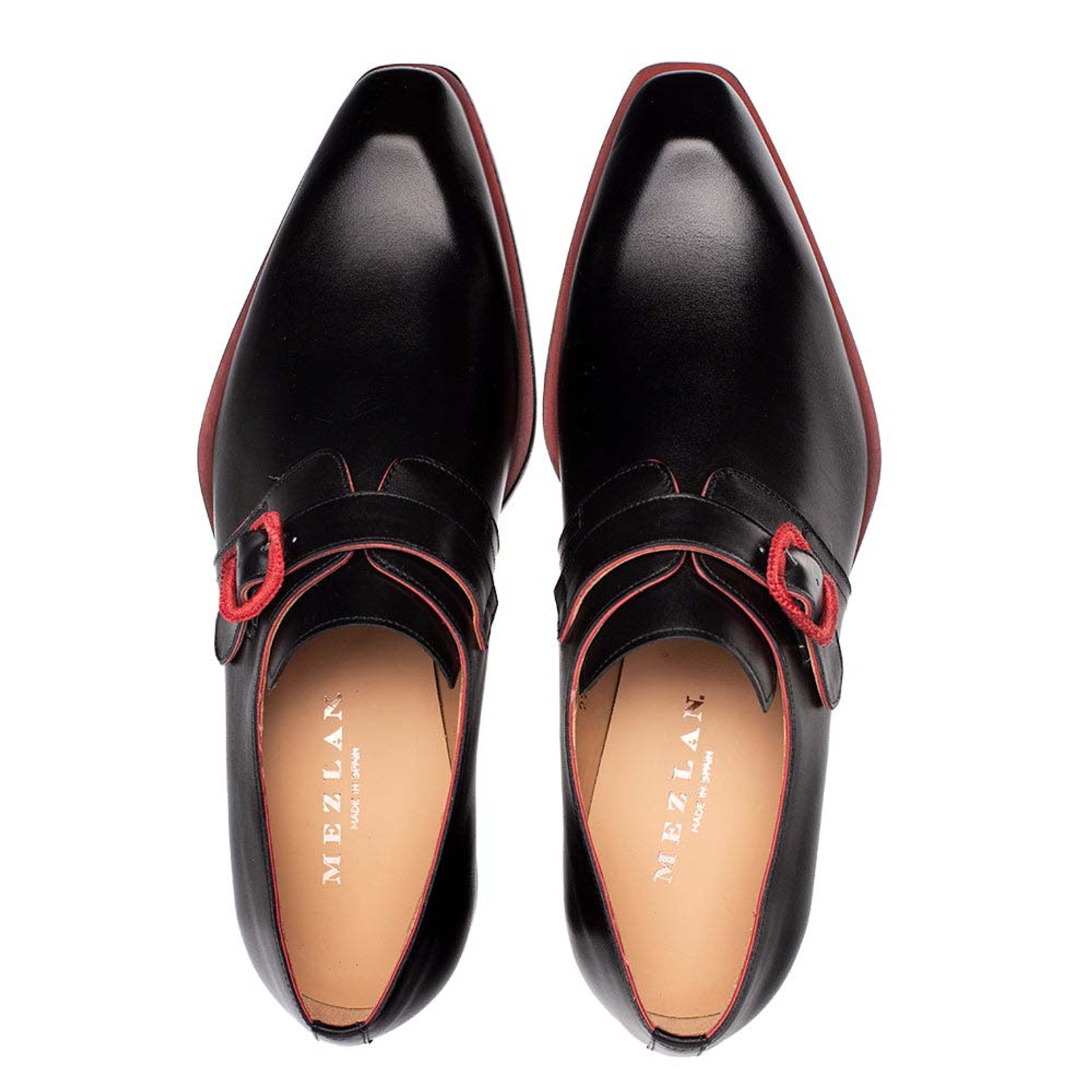 Mezlan Profumo Monk Strap Shoes with Red Accents