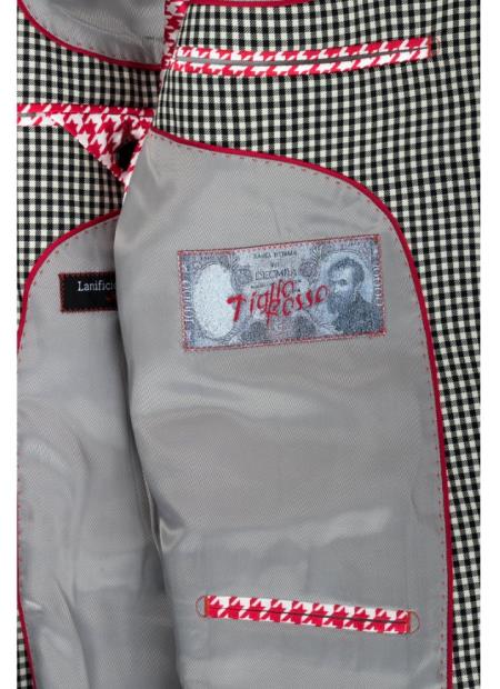 Black and White Wool Wide Leg Suit & Vest