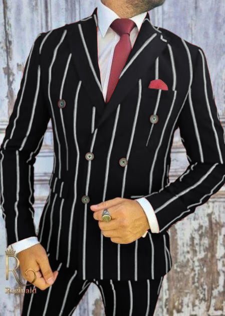 1920s Burgundy Pinstripe Gangster Suit