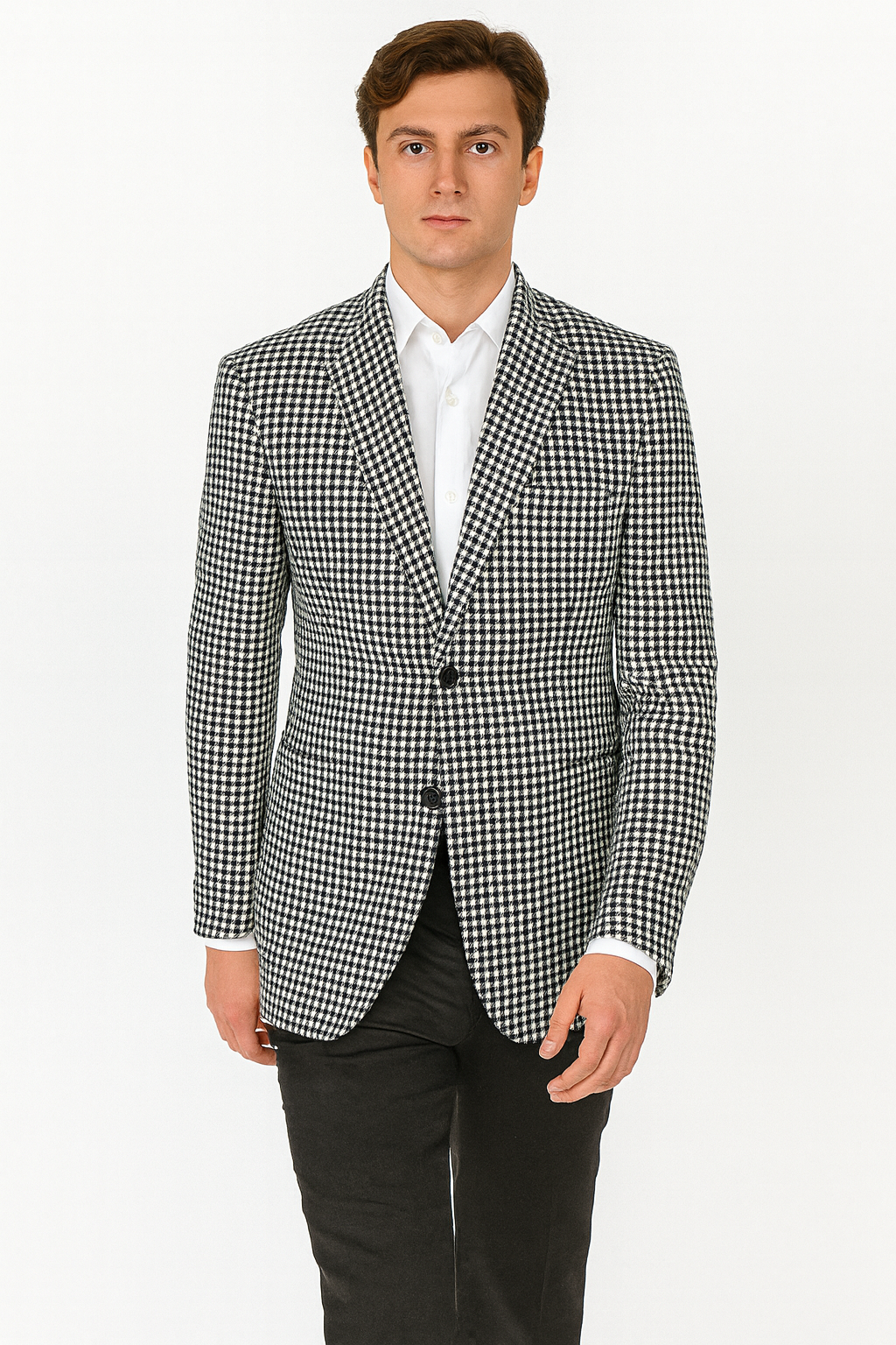 Houndstooth Blazer - Houndstooth Sport Coat - Black and White Checker Jacket