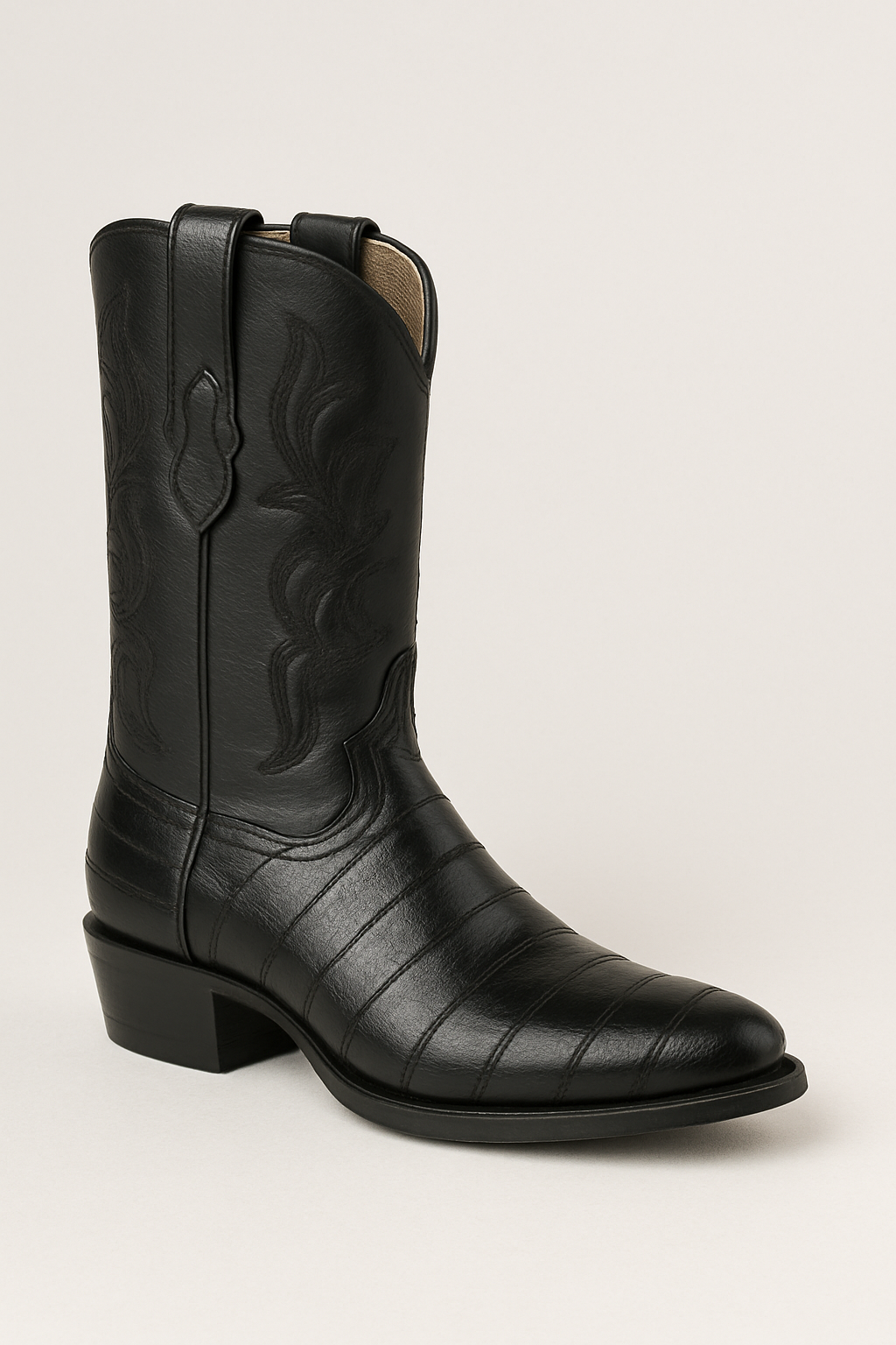 Mens Eel Cowboy Boot - "Burgundy" Boot