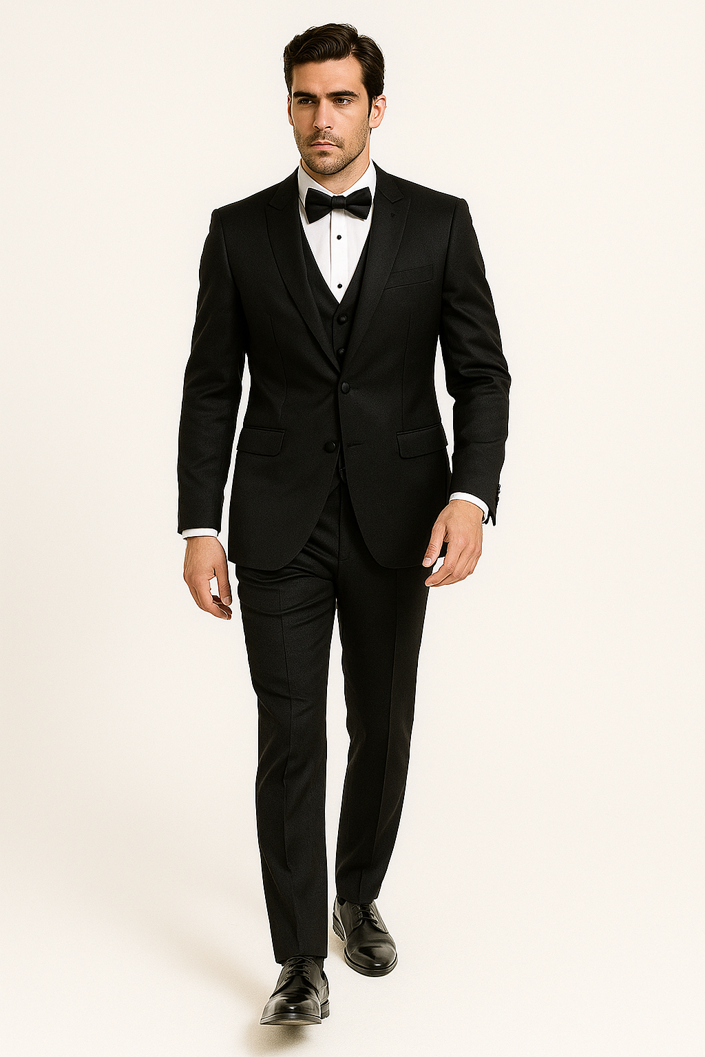 Elite Black Satin Suit Wedding & Prom
