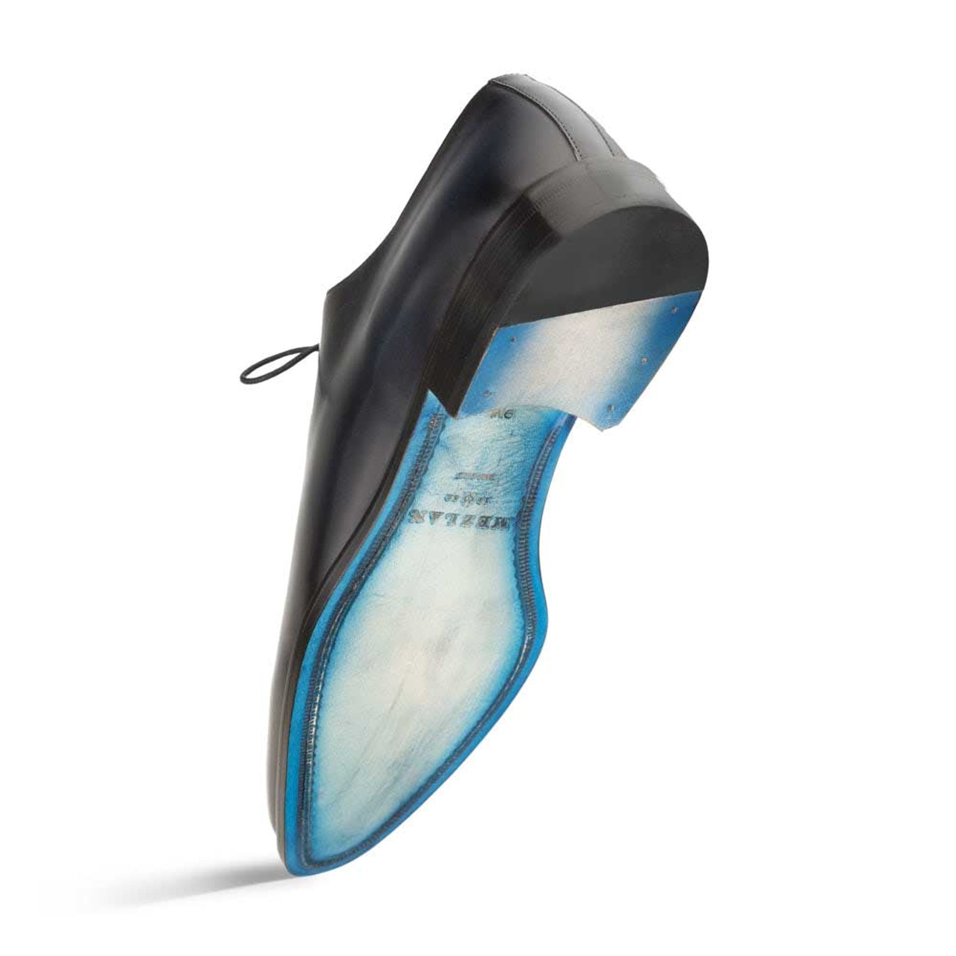Enterprise Blue Calfskin MenŸ??s Plain Toe Shoe By Mezlan Made In Spain Brand