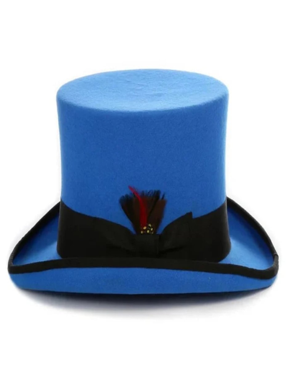 Victorian Steampunk Top Hat - Royal Blue Felt Classic