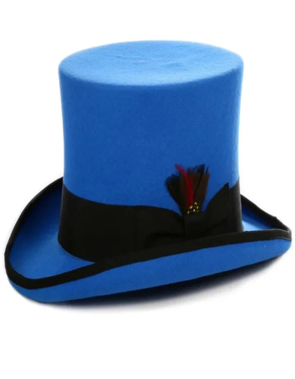 Victorian Steampunk Top Hat - Royal Blue Felt Classic