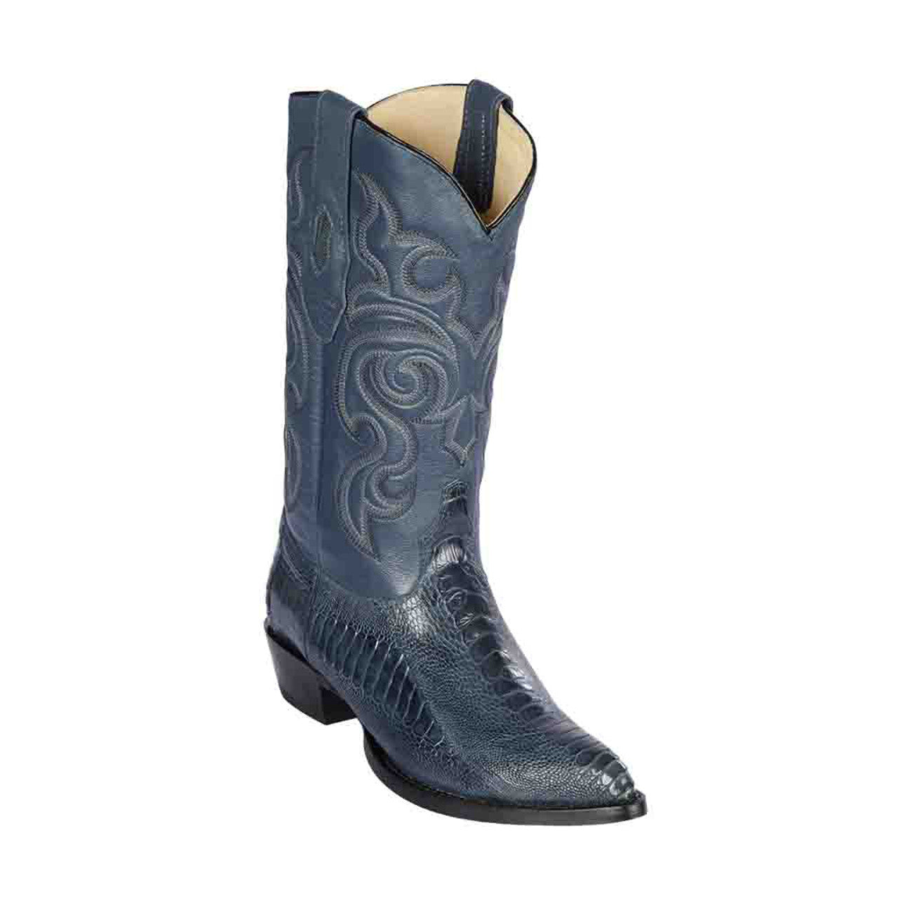 Los Altos Blue Jean Ostrich Leg Boots