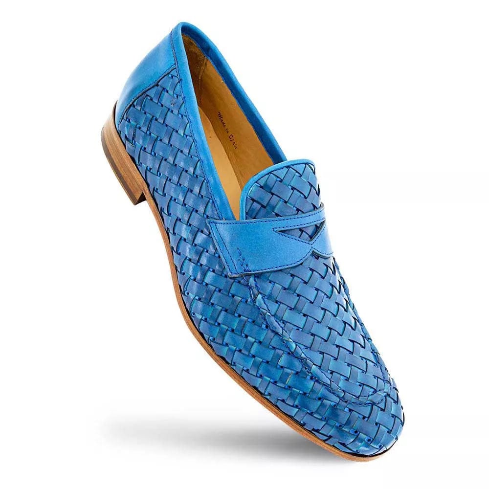 Mezlan Solomeo Blue Jeans Woven Penny Loafer