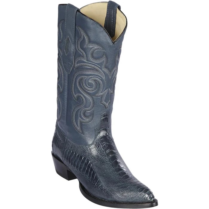 Blue Ostrich Leg J Toe Cowboy Boots by Los Altos
