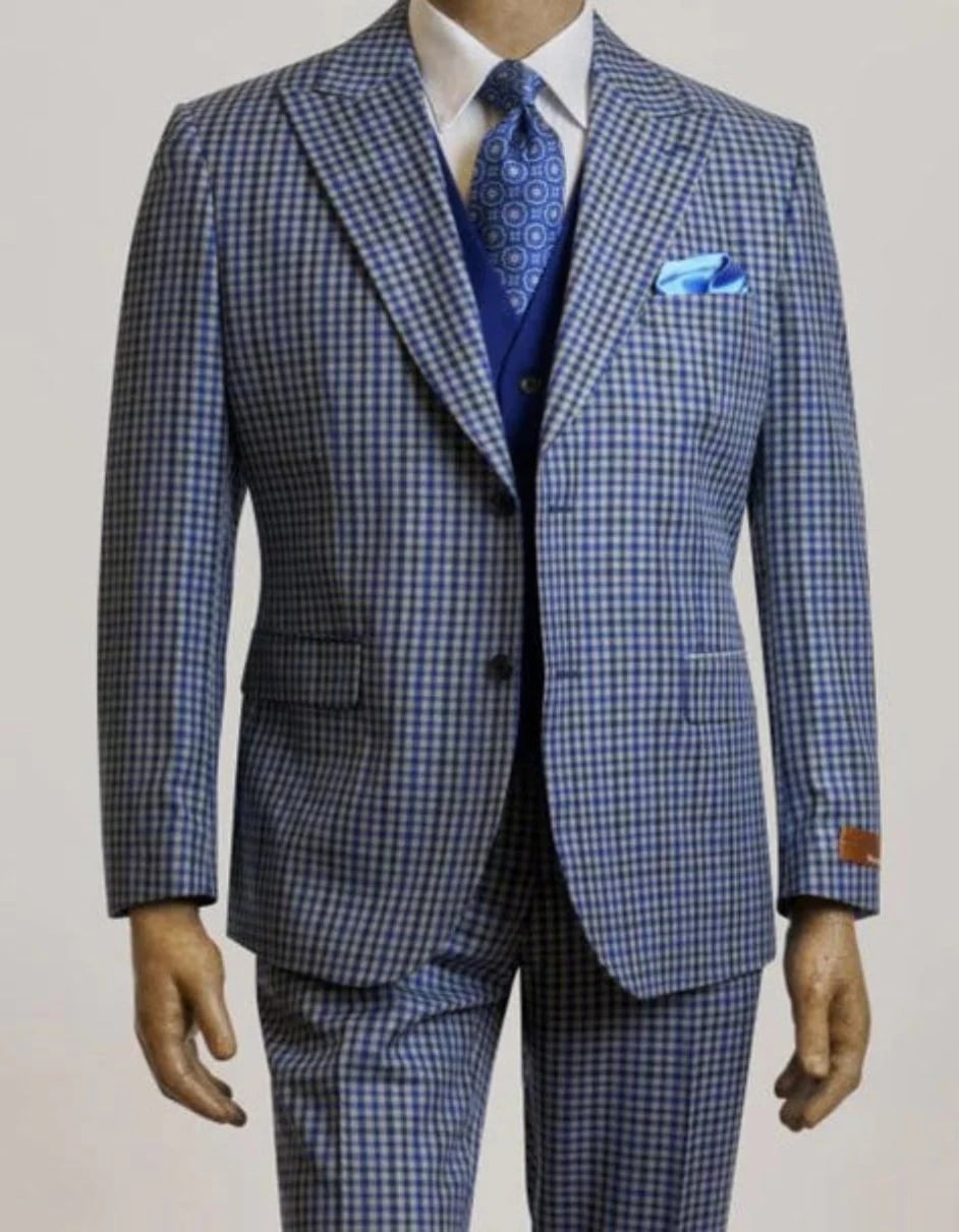 Modern Fit Blue 3 Piece Suit by Rossiman