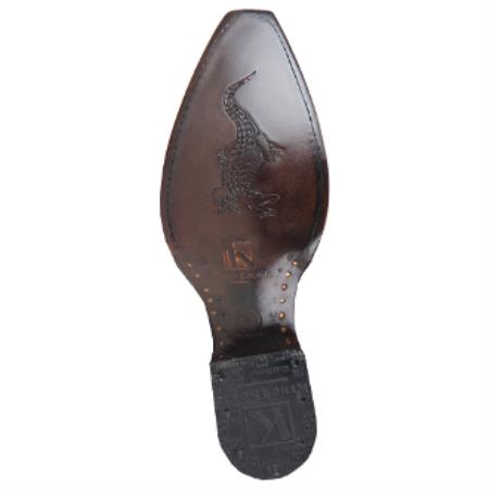 Men's Brown Snip Toe Leather Saddle Vamp Dress Cowboy Boot Cheap Priced For Sale Online