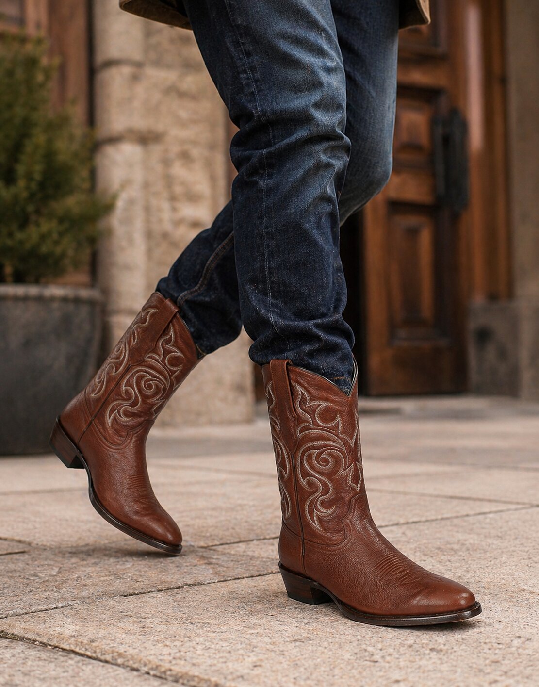 Botas de Cuero con Acabado Grizzly LAB-6527