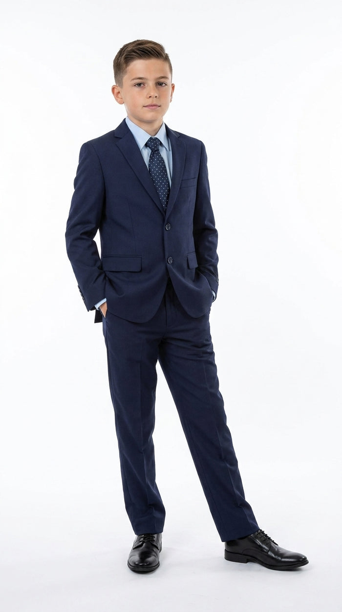 Boys’ Navy Blue 2-Piece Suit – Toddler and Kids Wedding, Church and Formal Suit