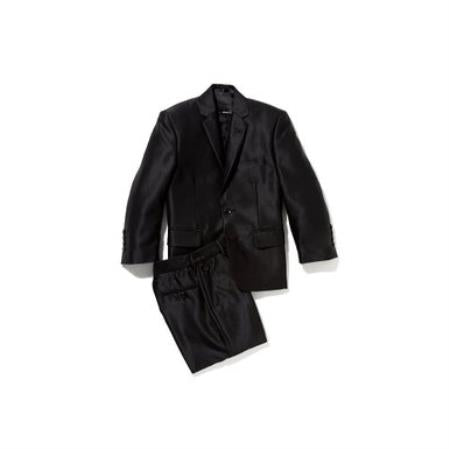 Mens Sharkskin Suits Men's Shiny Silver Black Sharkskin Boys Kids Youth 3 Piece Premium suit Perfect for toddler Suit wedding attire outfits