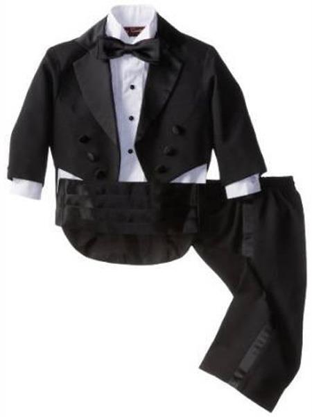Baby Boys Black Kids Sizes Tuxedo Suit Perfect for toddler Suit wedding attire outfits