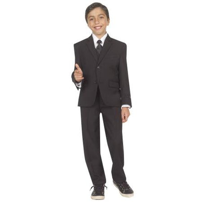 Boy's Black 6-butons Five Piece Suit Perfect for Wedding