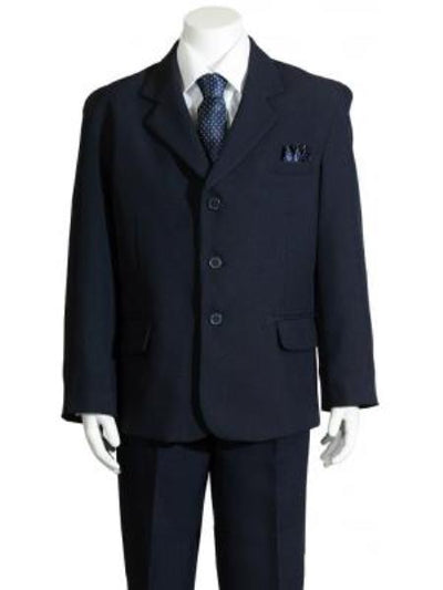 Boy's Dark Navy HULight Kids Sizes Blue 5 Piece Suit Perfect for toddler Suit wedding attire outfits