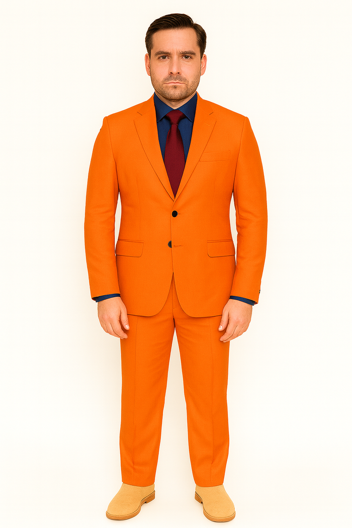 SKU#JA57926 Bright Orange Suit With Pants - Light Orange Suit