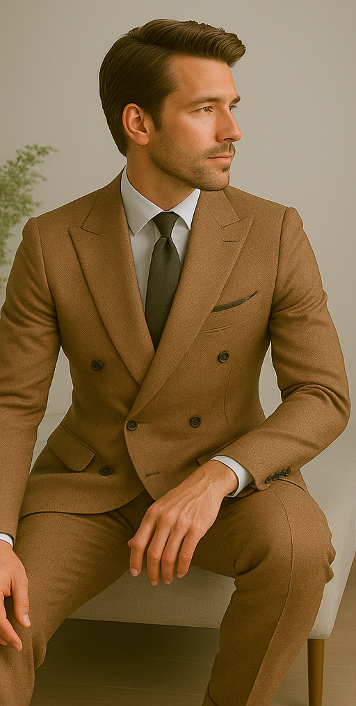 Italian Wool Double Breasted Business Suit