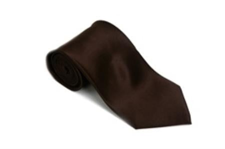 Brown 100% Silk Solid Necktie With Handkerchief Buy 10 of same color Tie For $25 Each-Men's Neck Ties - Mens Dress Tie - Trendy Mens Ties mensusa