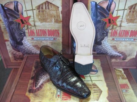 Brown Dress Shoe Mens Genuine Authentic Brown caiman ~ World Best Alligator ~ Gator Skin Crocodile ~ World Best Alligator ~ Gator Skin Belly Dress Shoe