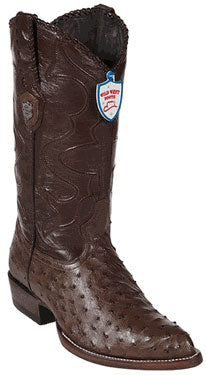 Wild West Brown Full Quill Ostrich Cowboy Boots - Botas De Avestruz