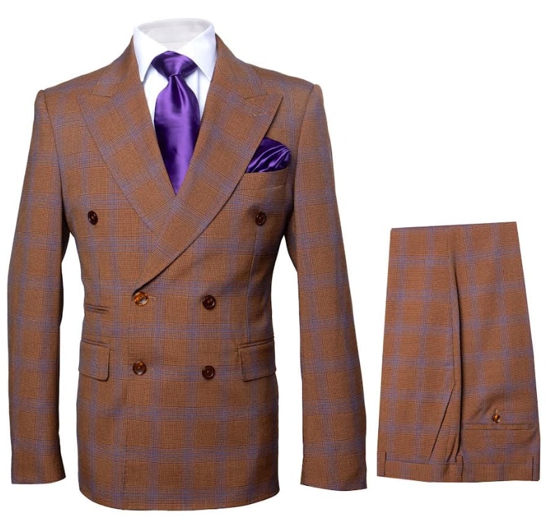 Rossiman Brown and Blue Glen Plaid Suit