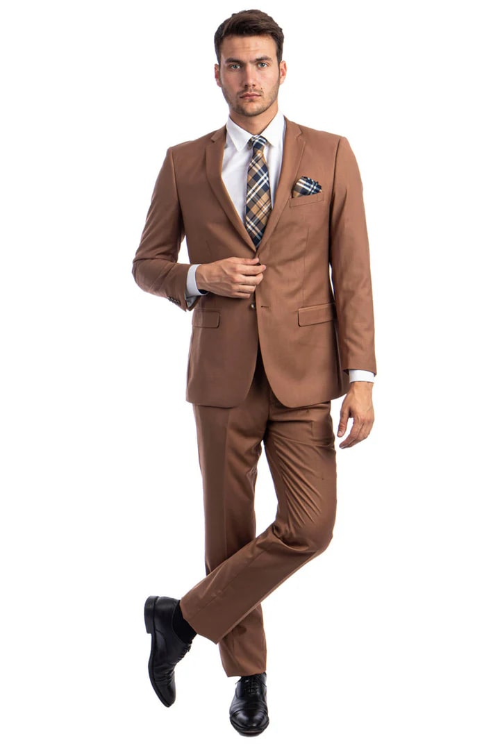 Brown Wedding Suit Slim Fit Tuxedo Set
