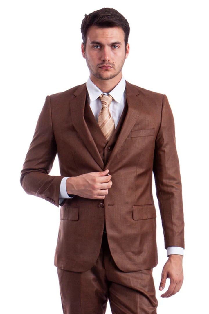 Brown Wedding Suit Jacket and Pants Set