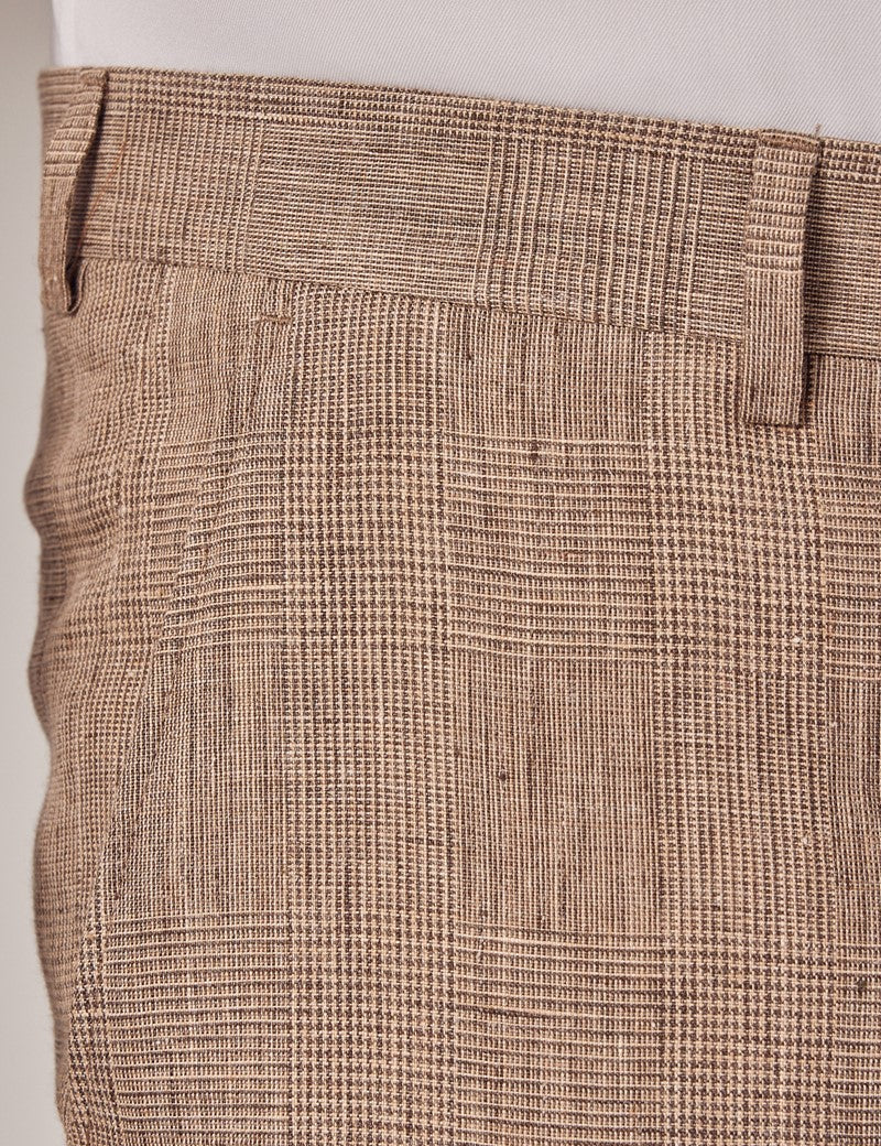 Brown Linen Beach Wedding Suit for Men