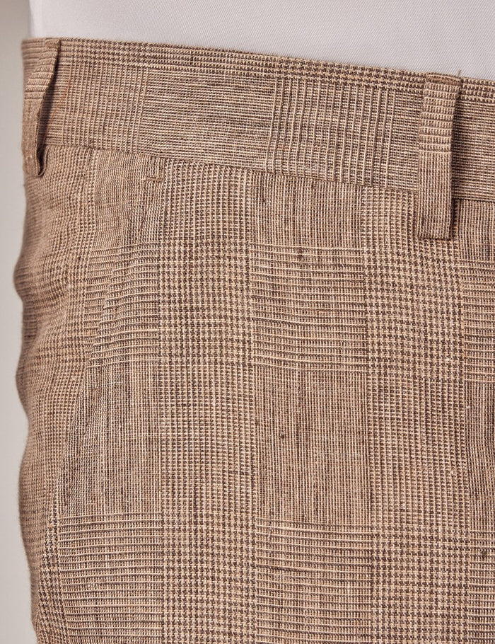 Brown Linen Beach Wedding Suit for Men