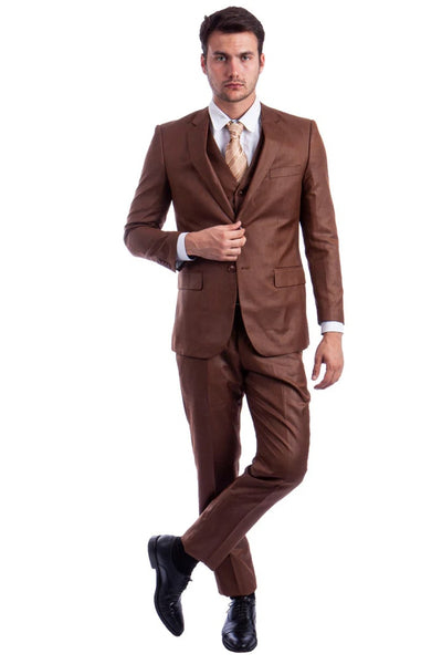 Brown Wedding Suit Jacket and Pants Set