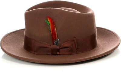 Gangster Brown Crushable Wool Fedora Hat