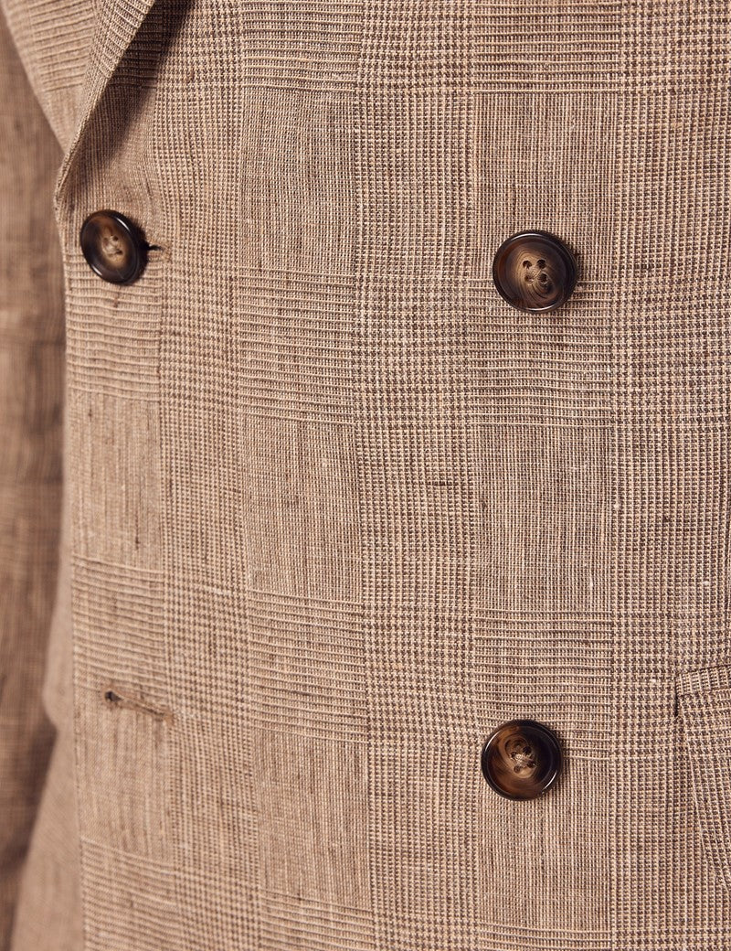 Brown Linen Beach Wedding Suit for Men