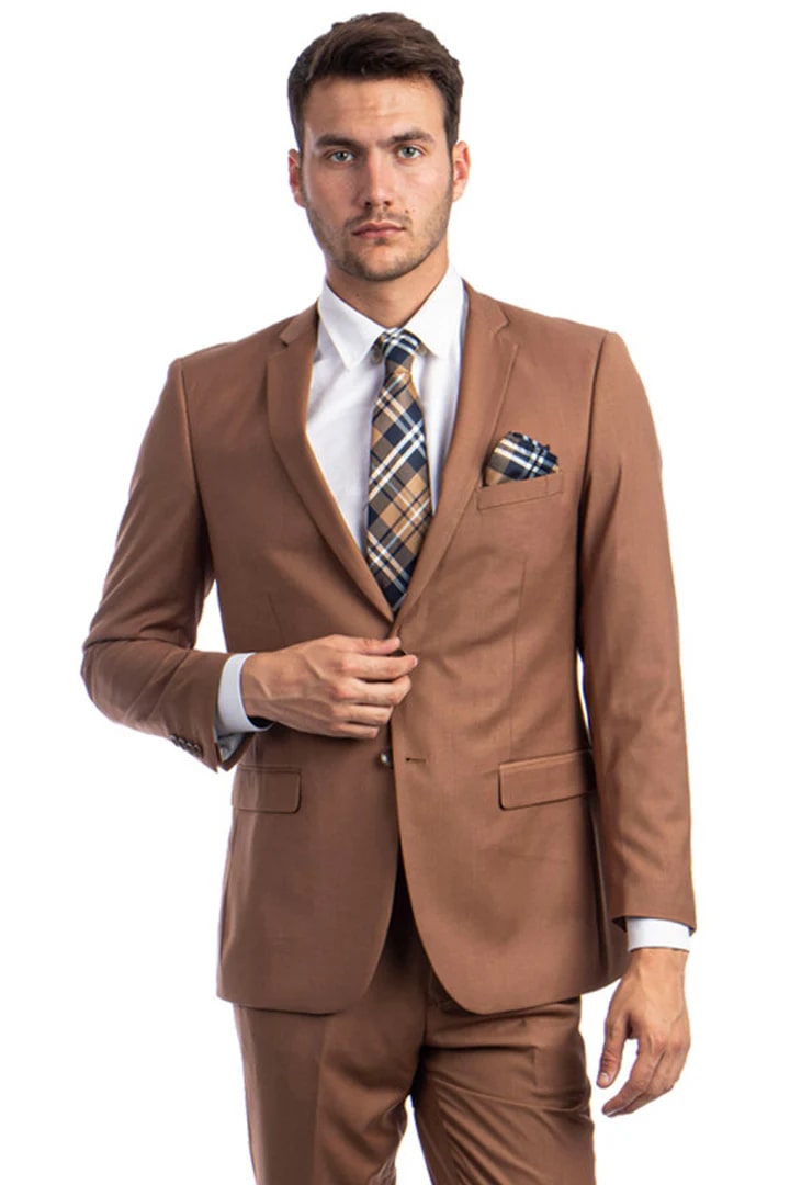 Brown Wedding Suit Slim Fit Tuxedo Set