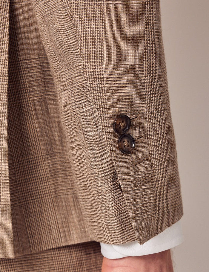 Brown Linen Beach Wedding Suit for Men