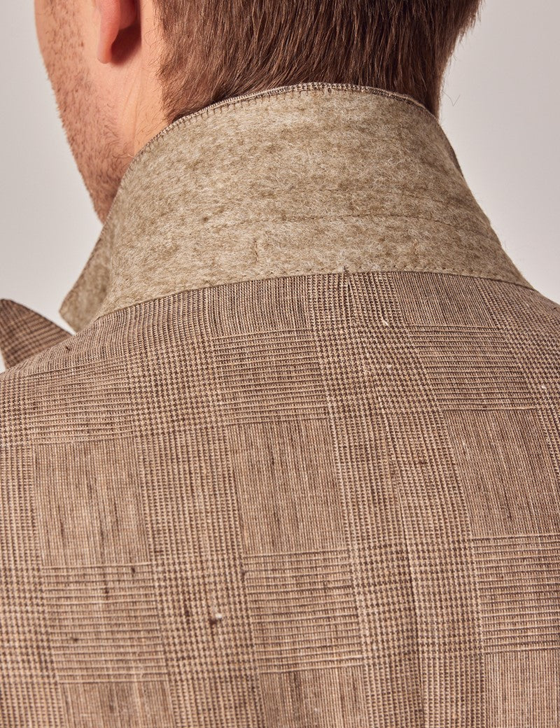 Brown Linen Beach Wedding Suit for Men