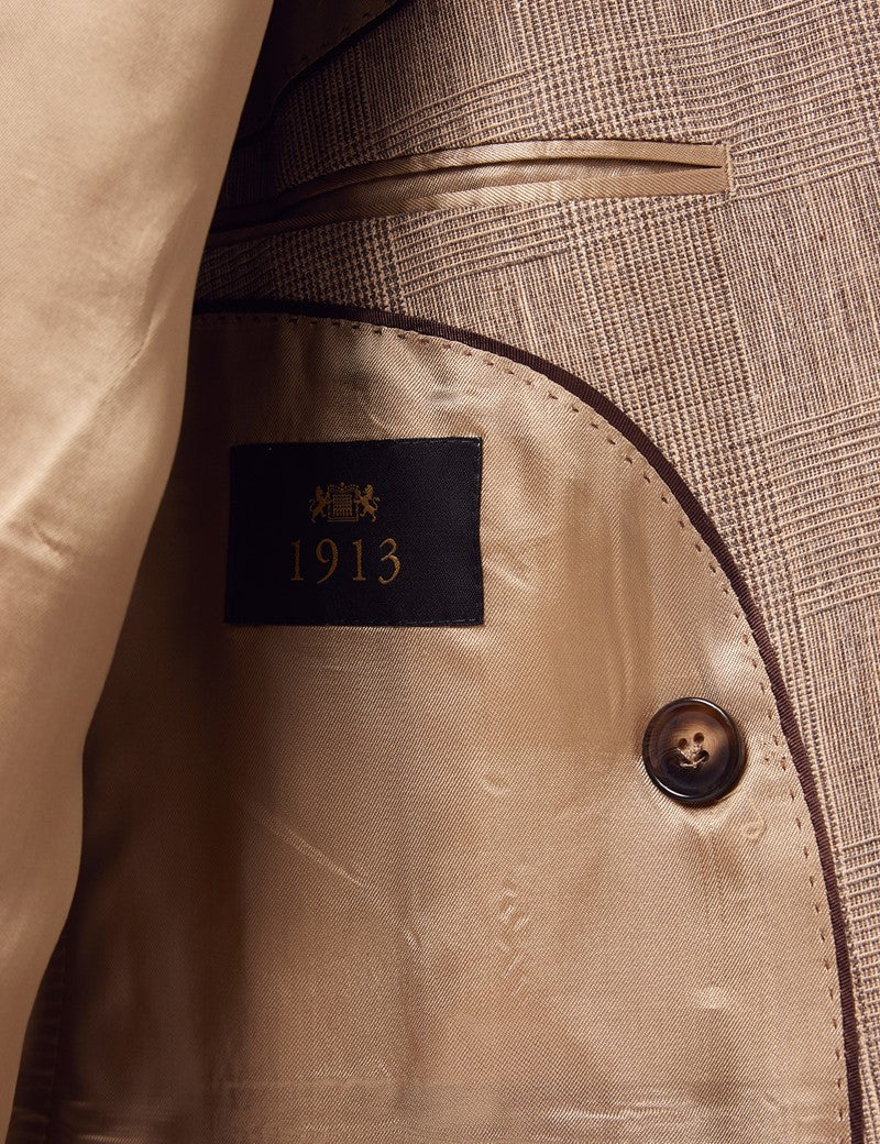 Brown Linen Beach Wedding Suit for Men