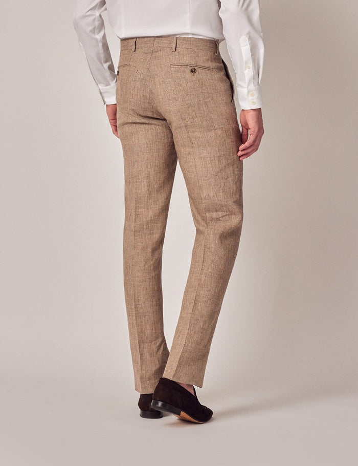 Brown Linen Beach Wedding Suit for Men
