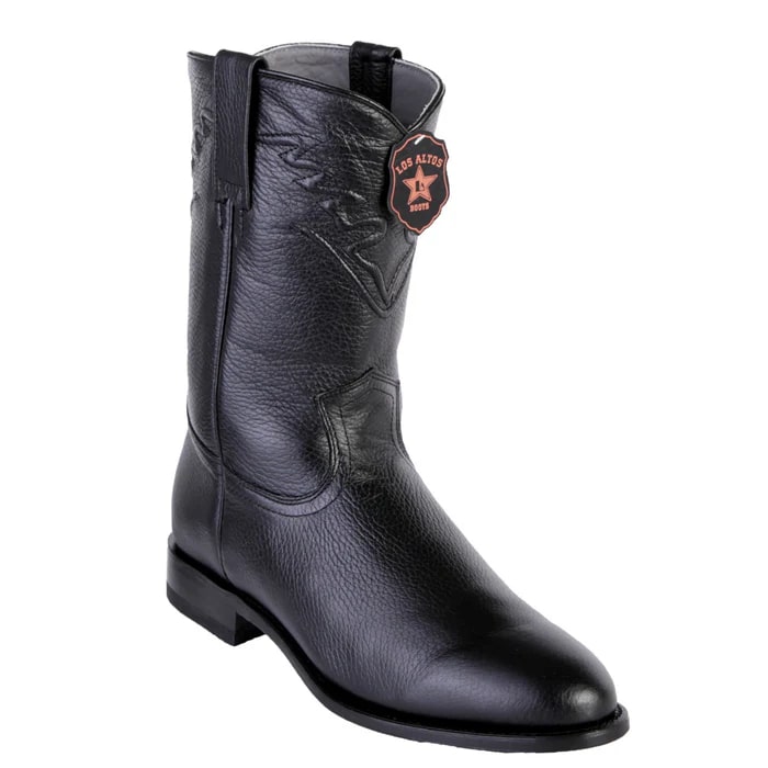 Black Elk Leather Roper Boots by Los Altos