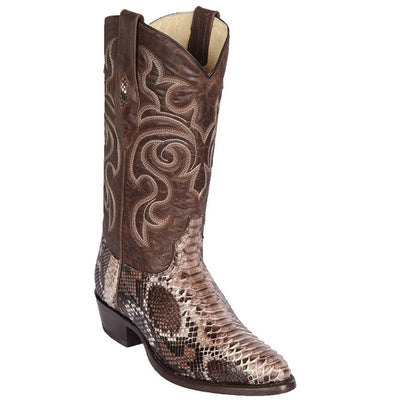 Brown Snakeskin R-Toe Dress Cowboy Boots