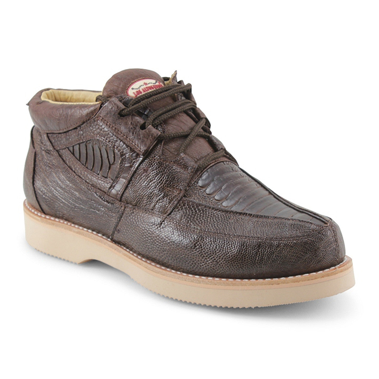 Brown Full Ostrich Leg Skin Boots by Los Altos