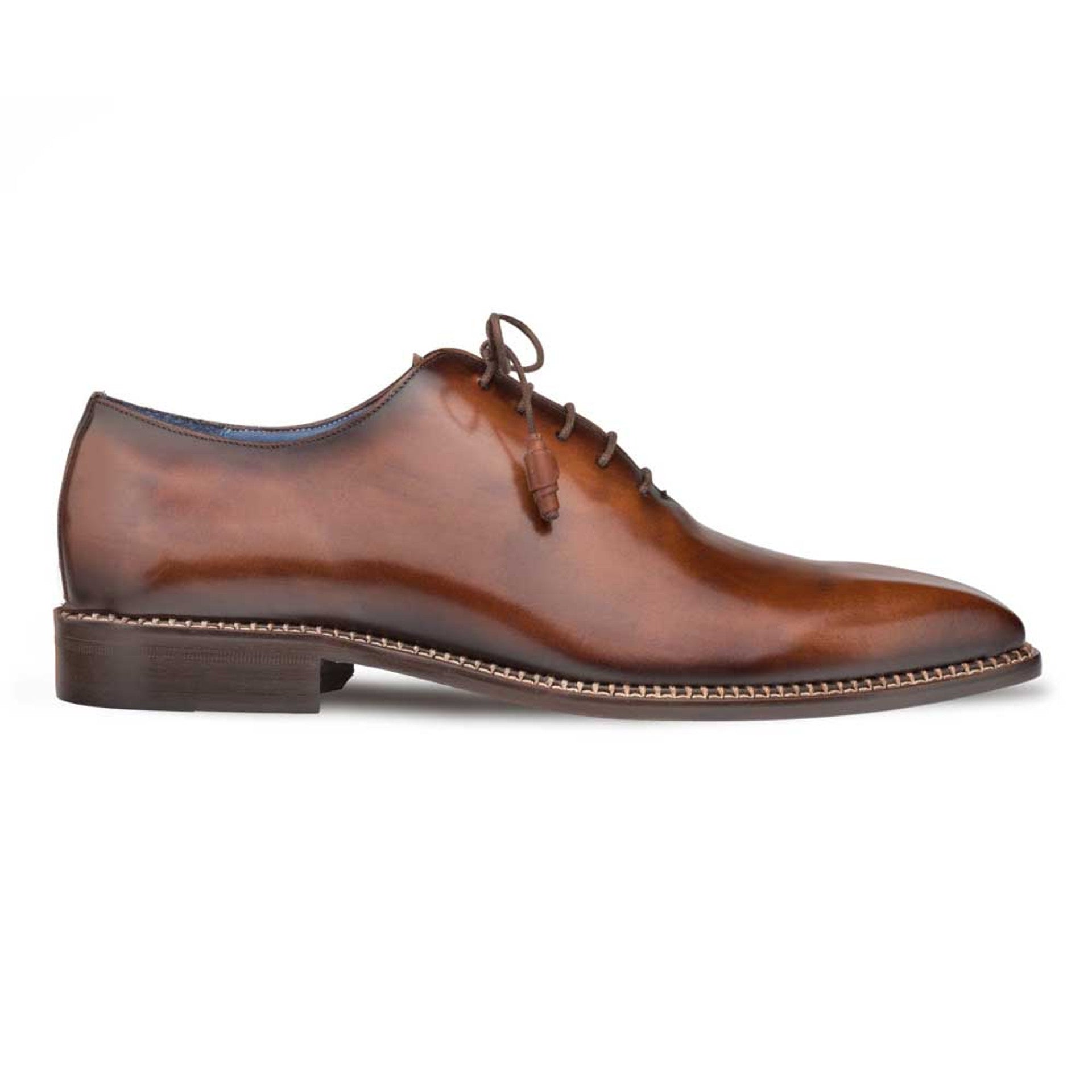 Enterprise Brown Calfskin MenŸ??s Plain Toe Shoe By Mezlan Made In Spain Brand